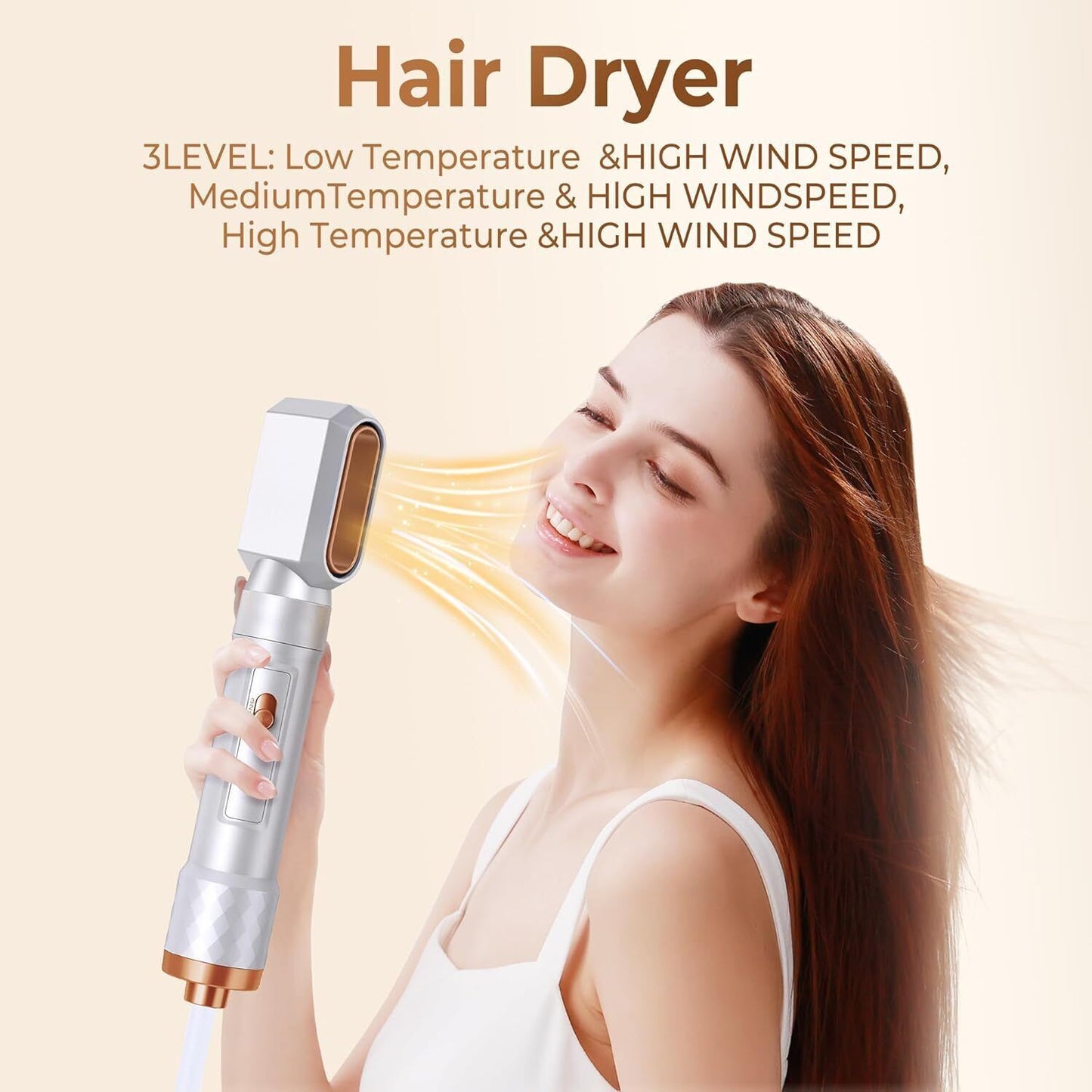 5 IN 1 Pro Air Wrap Blow Hair Styler Curler Straightener Hot Air Comb Brush Gift