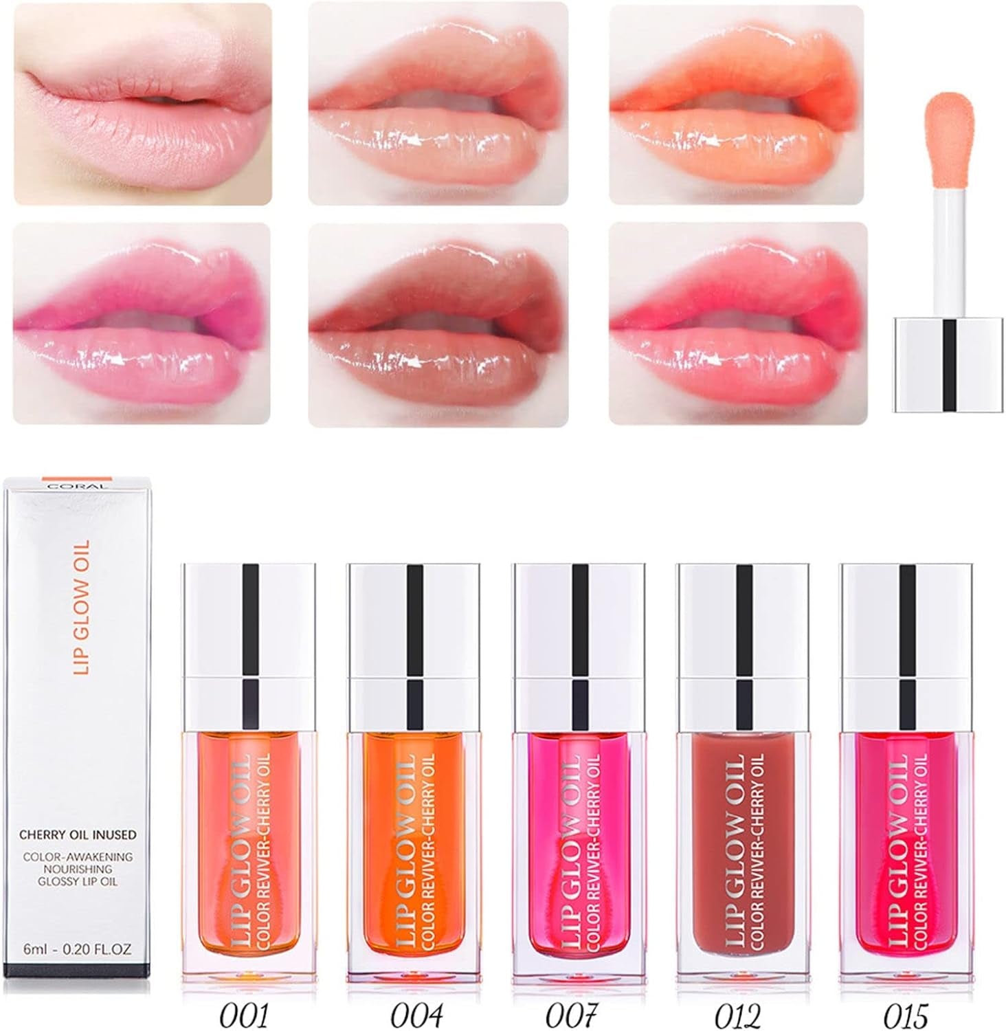 Lip Gloss Plumping Lip Oil Tinted, Moisturizing Lip Oil Long Lasting Nourishing Lip, Hydrating Lip Gloss Tint Lipstick for Women, Glitter Shine Liquid Lipstick Lip Glaze Makeup (Pink, One Size)