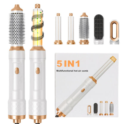 5 IN 1 Pro Air Wrap Blow Hair Styler Curler Straightener Hot Air Comb Brush Gift