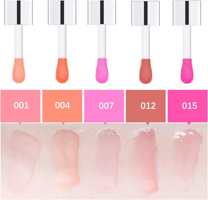 Lip Gloss Plumping Lip Oil Tinted, Moisturizing Lip Oil Long Lasting Nourishing Lip, Hydrating Lip Gloss Tint Lipstick for Women, Glitter Shine Liquid Lipstick Lip Glaze Makeup (Pink, One Size)